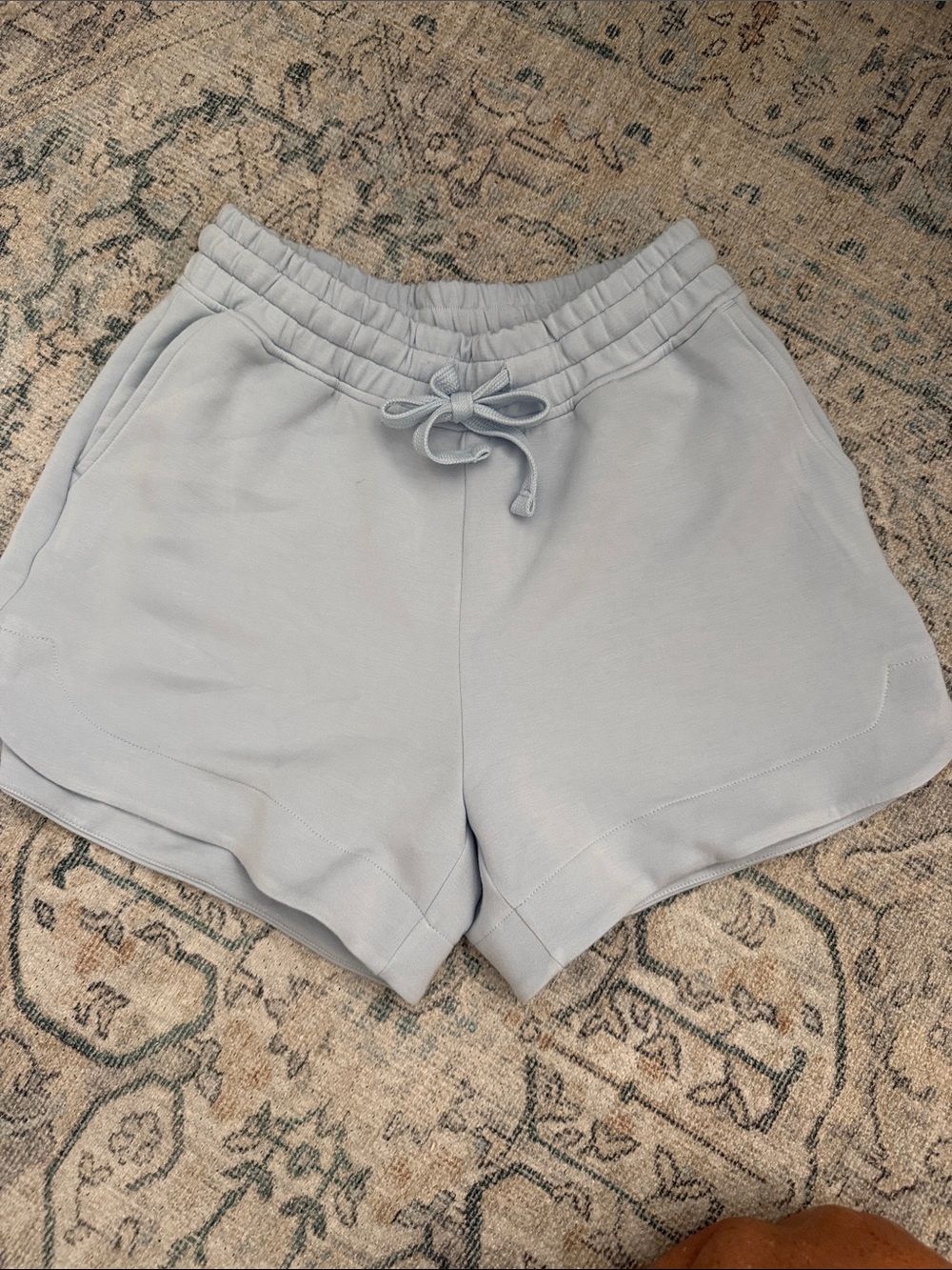 Women's Light Gray Athletic Drawstring Shorts